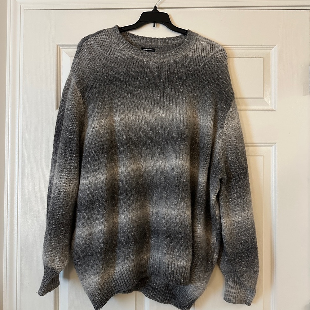 Who What Wear Oversized Sweater in Gray Ombre